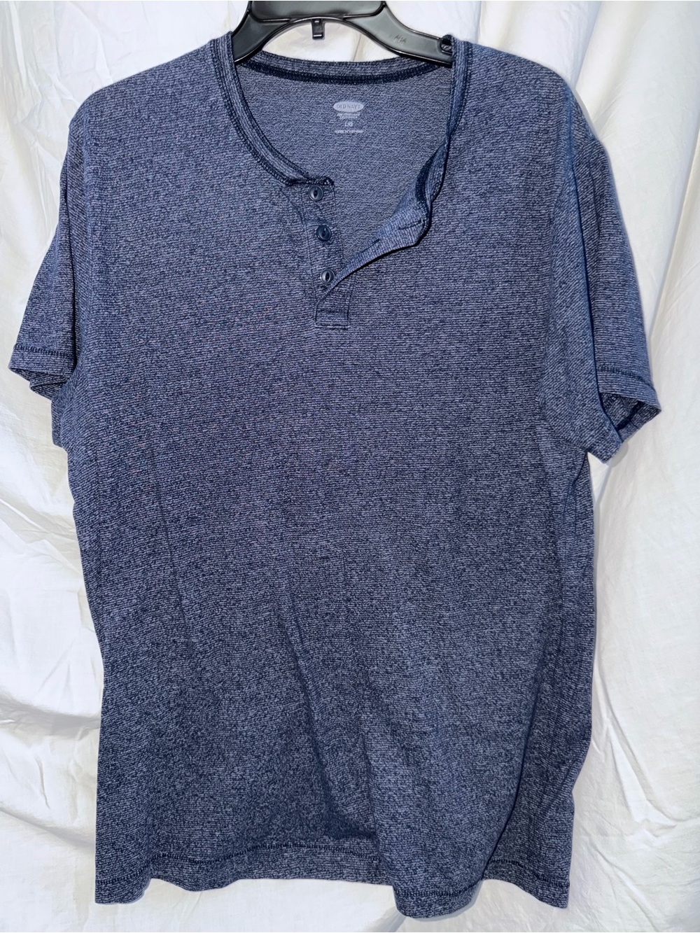 Old Navy Heathered Navy Short-Sleeve Henley